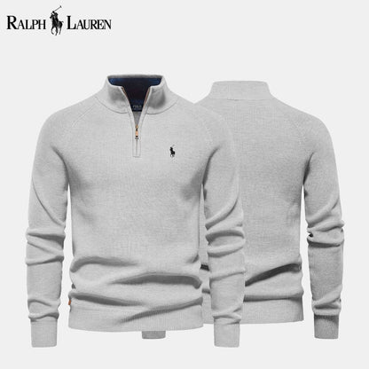 𝑅𝐿 Classic Knit Quarter-Zip Sweater